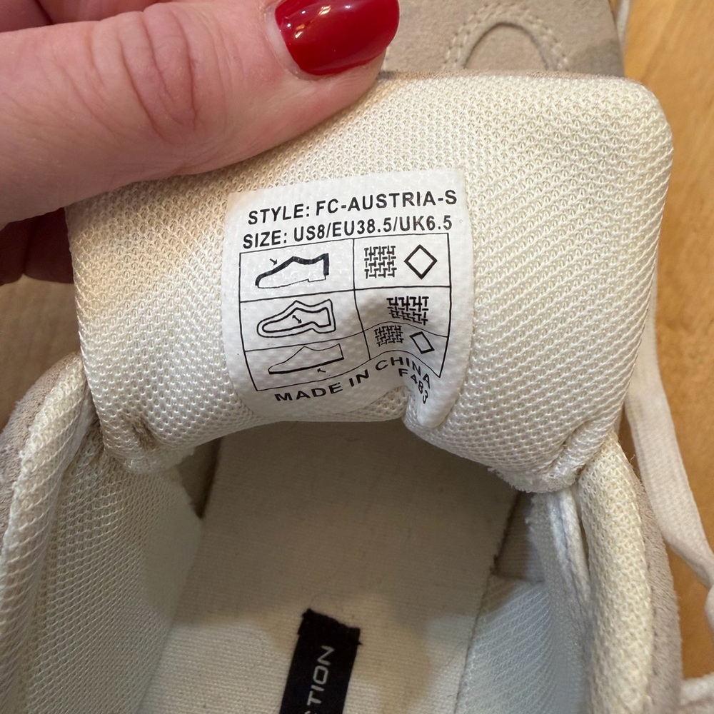 French Connection Austra Beige and White Sneakers - Picture 10 of 10